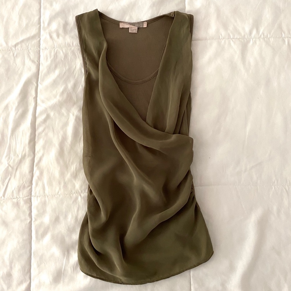 Olive draped top
